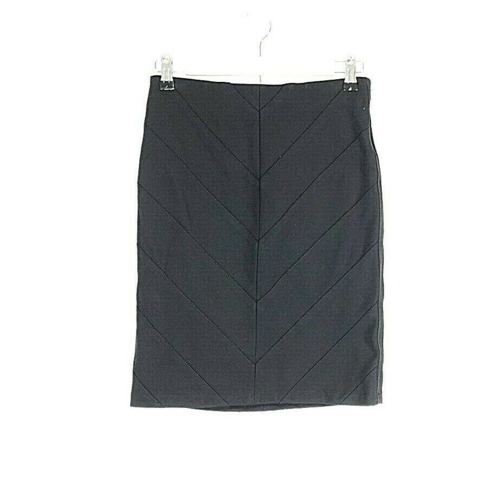 White House Black Market Pencil Skirt 2 Instant Slimming Stretch Chevron Seam LN